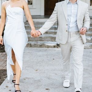 Bridal statement bow midi dress